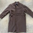 Ralph Lauren Overcoat Men's 40R Brown Polyester Trench Coat Removable Liner