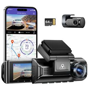 AZDOME 4K+1080 Dash Cam Front and Rear WiFi GPS Car Recorders IR Night Vision