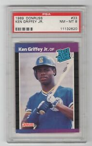 New Listing1989 Donruss #33 RC PSA 8 Ken Griffey Jr. Seattle Mariners Baseball ROOKIE Card
