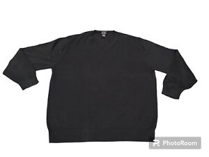 Jos A Bank Signature Collection Sweater Mens 2XL Black 100% Pima Cotton V-Neck