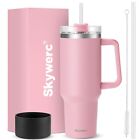 40 oz Tumbler With Handle and Straw | Double Wall Vacuum Insulated Travel Mug...