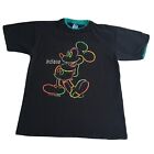 Vintage 90s Mickey Mouse T-Shirt Mens Large Single Stitch Disney Black USA Made