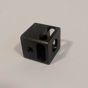 9mm 1/2x28 TPI Muzzle Brake, BLACK anodize, 3 port, thread on, G43 width