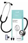 FriCARE Black Stethoscope Extremely Flexible Tubing Dual Head for Adult and Vet