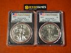 2021 SILVER EAGLE PCGS MS70 FIRST STRIKE 2 COIN SET BOTH TYPE 1 & 2 BLACK CORE