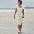 Athleta Martinique Slub Knit Cap Maxi Beach Dress Aged White XXS