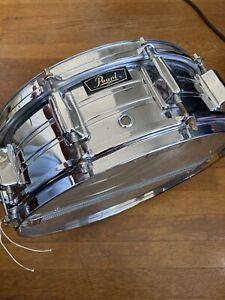Vintage 70s Pearl 10 Lug Chrome Snare Drum Made in Japan Steel