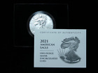 2021-W $1 Burnished American Silver Eagle Type 2 in Box w/ COA