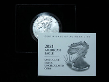 New Listing2021-W $1 Burnished American Silver Eagle Type 2 in Box w/ COA
