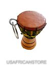 keychain | African Djembe Drum Key Ring, Kente Fabric, Wood, Rope- 1.75 Inch
