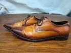 Vero Cuoio Mens Vintage Italian Leather Brown Oxford Dress Shoes Size 11