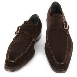 Sutor Mantellassi Brown Suede Shoes - Monk Straps - 12/11 - (1051MORO)