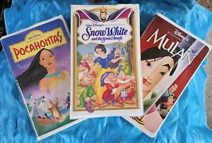 New ListingLot Of 3 Master Piece Disney Movies, Mulan, Pocahontas,  Snow White VHS
