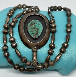 Old Pawn Sterling Silver Squash Blossom Sterling Silver And Turquoise Necklace