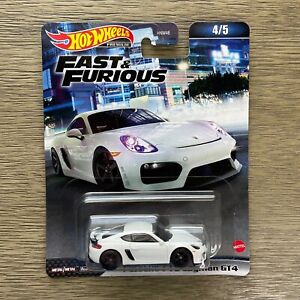 Hot Wheels Porsche Cayman GT4 White Fast & Furious Premium 4/5 2023