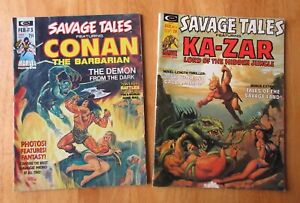 Lot of *2* ‘70s Marvel Magazines! SAVAGE TALES/CONAN: #3 (VG/FN), 11 (FN+)