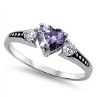 Women's Purple CZ Beautiful Ring New .925 Sterling Silver Band Sizes 2-13