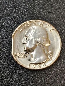 1965 Washington Quarter - Mint Error Clipped Planchet Details