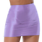 US Women Glossy Mini Skirt High Waist Night Club Bodycon Tight Dress Clubwear