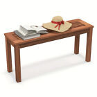 New ListingSolid Wood Patio Backless Bench 2-Seat Outdoor Dinnig Stool for Garden Backyard
