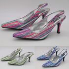 PLATINUM COLLECTION by JADE MULTI-COLOR SLING BACK PUMPS  HEELS POINTY TOE