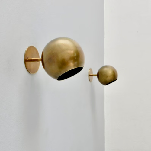 Set of Pair Eyeball Washroom Focas Light Brass Wall sconces Mid century Lamp