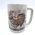 Otagiri Rooster Chicken Hen Coffee Mug Cup Farm Barn Speckled Brown Japan VTG