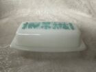 New ListingVintage 1960s Pyrex Amish Butterprint Turquoise Blue White Covered Butter Dish