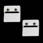 New Wholesale Lots 2Pcs 1/10 CT Black Diamond Star Stud Earrings In Sterling