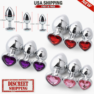 Anal Butt Plug HEART STAINLESS Butt Plug Sex Toy For Women Men Couple Adult Gift