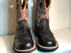 Ariat Fat Baby Brown Heritage Leopard Leather Womens Cowboy Boots 7 B 37.5