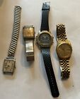 Lot of 4 Vintage Men's Watches TIMES SWISS, Waltham,Seiko,Elgin Parts or Repair