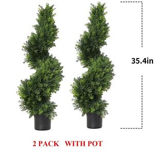 Fake Cedar Tree Topiary Tree Artificial Tree With Potted Plant Home Floral Decor