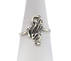 Climbing Frog 925 Sterling Silver Band Ring Size 4.5, 5.5, 6.5, 7.5, 8.5, 9.5