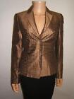 NEW AKRIS PUNTO 4 Luxury BRONZE Silk Texture Jacket Designer Womens Blazer NWT