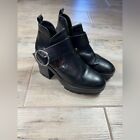 Zara Black Platform Ankle Booties Size 39