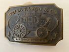 Wells Fargo & Co Vintage Stagecoach Belt Buckle Gold Tone
