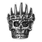 Men's Vintage Gothic Crown Skull Skeleton Ring Stainless Steel Ghost Band #7-13