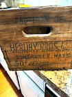 ANTIQUE WOOD ADVERTISING BOX FOR HERLIHY BROS. INC. DAIRY SOMERVILLE, MASS.