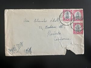 New ListingSouth Africa 21.10.1935 1d pair +1 cover Potchefstroom (Transvaal)  to US