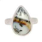 Natural Merlinite Dendritic Opal - Turkey 925 Silver Ring Jewelry s.8 CR37900