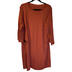 Gudrun Sjoden 100% Organic Cotton Shift Dress Women's Size L Pocket 3/4 Sleeves