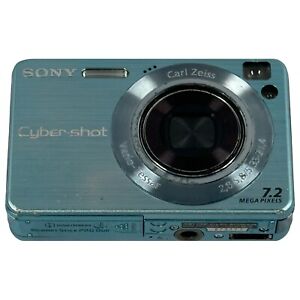 Sony Cyber-Shot DSC-W120 7.2MP Digital Camera Blue With Battery (WORKS GREAT)