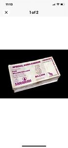 100 pcs x Zimbabwe 5 Billion dollar agro cheque banknotes / 2008 bundle
