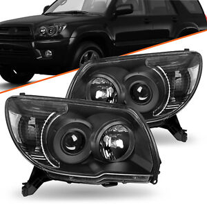 For 2006-2009 Toyota 4Runner Black Headlights Assembly Clear Corner Lamps L+R (For: 2006 Toyota 4Runner SR5 4.0L)