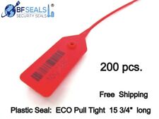 Plastic Security Seals PULL TIGHT, 200 pcs, RED color, 15 3/4 Inches BF-12PT15