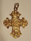 Ornate 14kt Solid Gold Vintage Antique Double Sideed Cross Pendant! Not Scrap