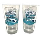 Kona Big Wave Liquid Aloha Beer Pint Glasses | Set of Two (2) New & Free Ship!
