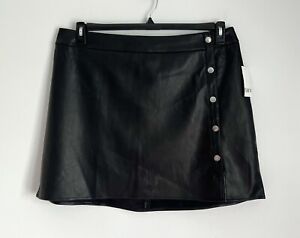 Bar III Plus Size 2X Faux Leather Side Stud Mini Skirt