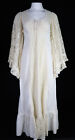Vtg 70s GUNNE SAX USA XS 0 2 (tag 7) Ivory Cotton Lace Long Maxi Prairie Dress